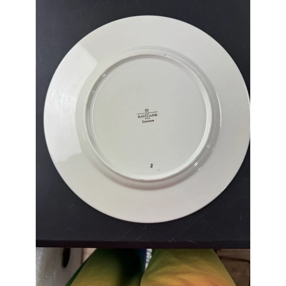 Haviland USA Laserre‎ Dinner Plates Floral Gold Trim Set of 3
